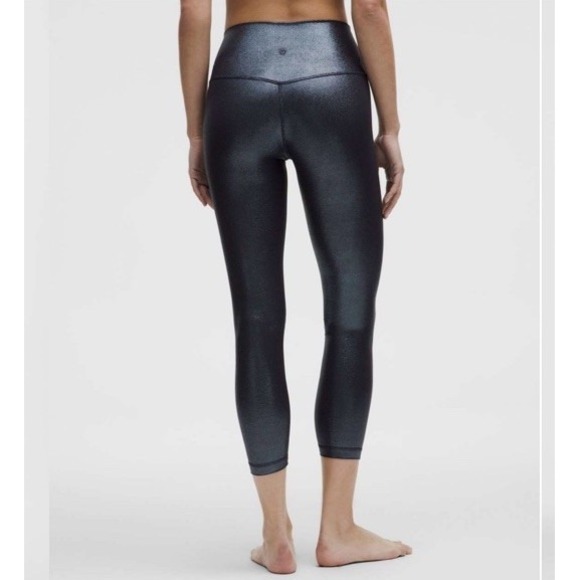 NEW‎ Lululemon Align High-Rise Ribbed Pant 25" *Shine Size 12 Foil Black  Night - Picture 2 of 11